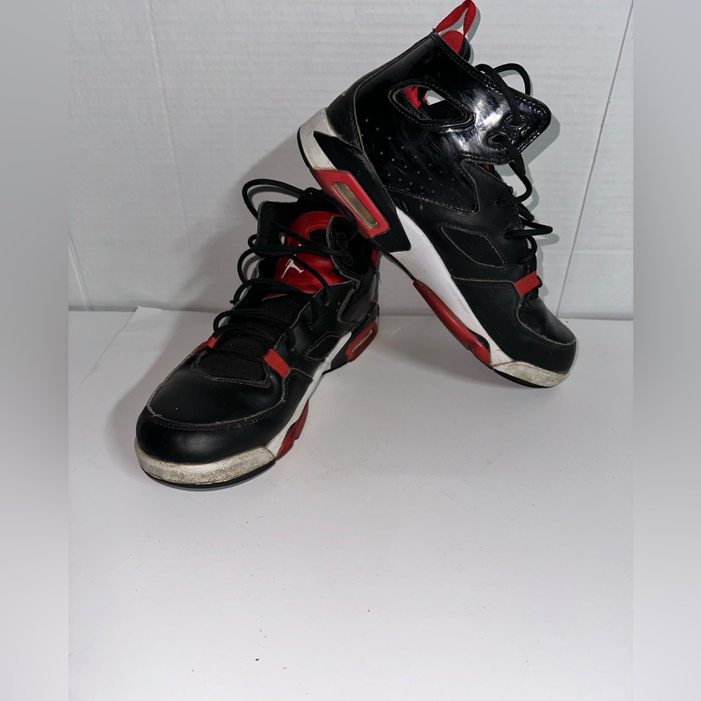 Jordan Flight Club 91 Black University Red White Youth Shoes Sz 7Y/W 8.5/M 7
